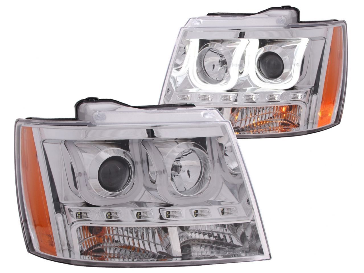 Anzo 2007-2013 Chevrolet Avalanche Projector Headlights w/ U-Bar Chrome