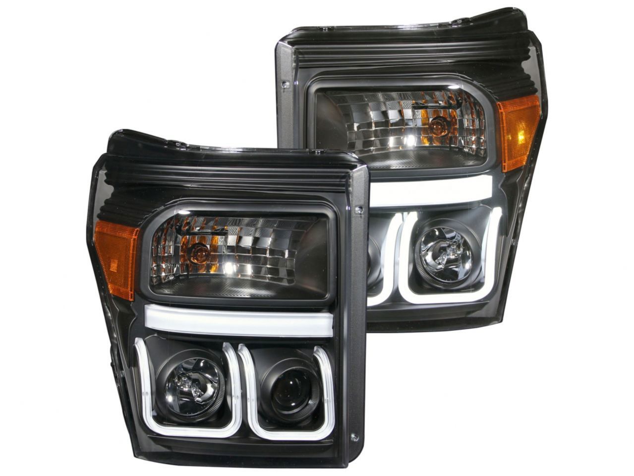 Anzo 2011-2015 Ford F-250 Projector Headlights w/ U-Bar Black