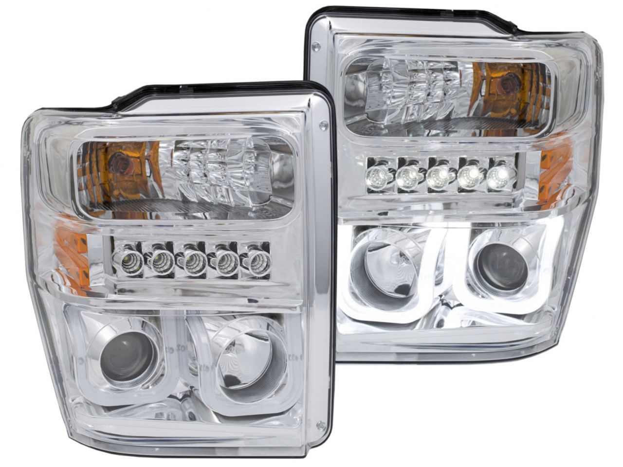 Anzo 2008-2010 Ford F-250 Projector Headlights w/ U-Bar Chrome