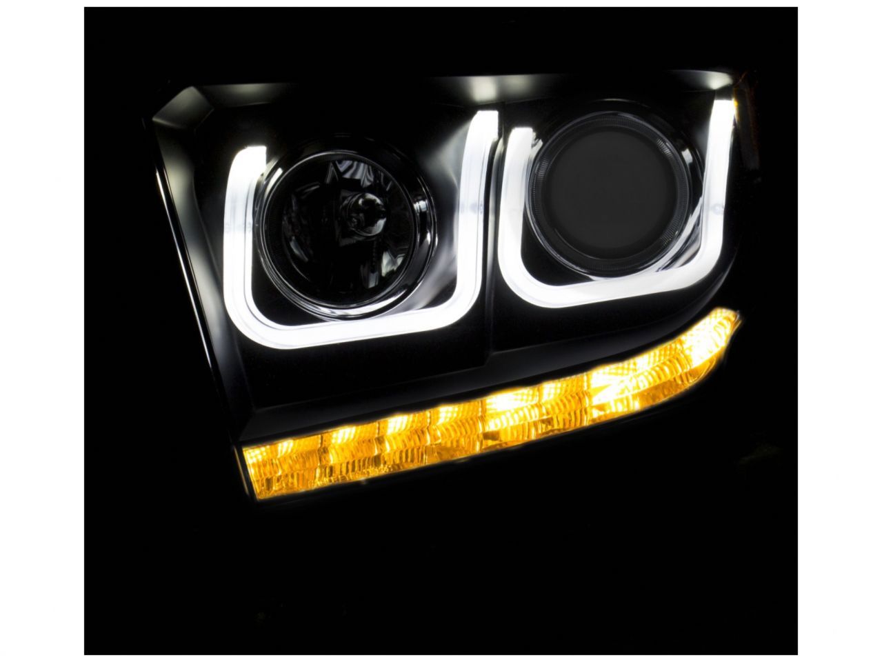 Anzo 2014-2016 Toyota Tundra Projector Headlights w/ U-Bar Black