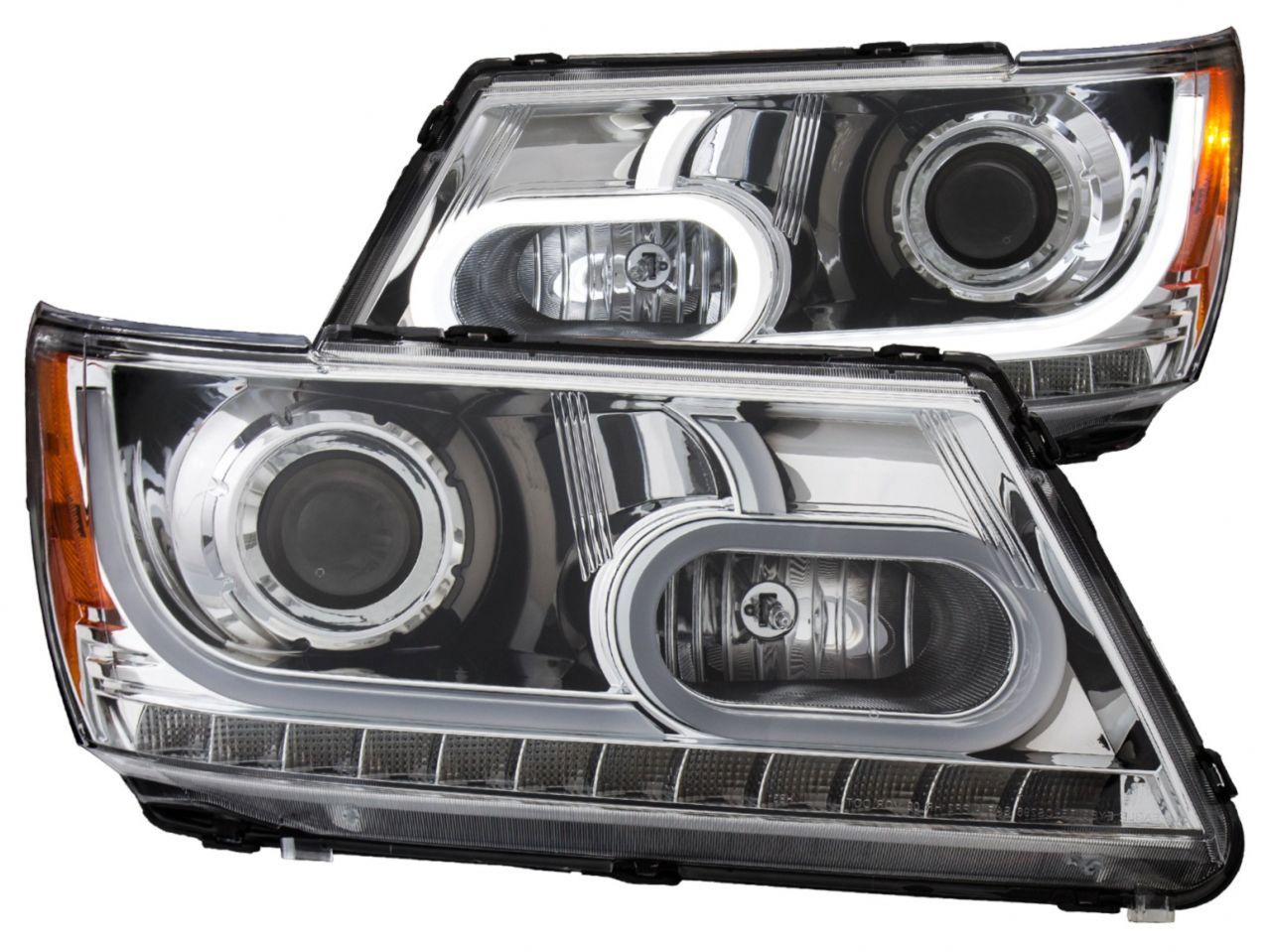 Anzo 2009-2014 Dodge Journey Projector Headlights w/ Plank Style Chrome