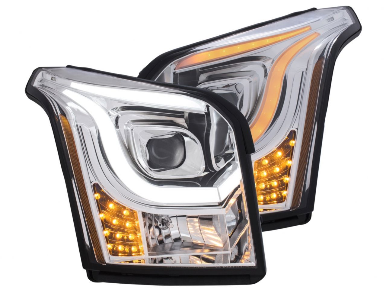 Anzo 2015-2016 Gmc Yukon Projector Headlights w/ Plank Style Switchback Chr