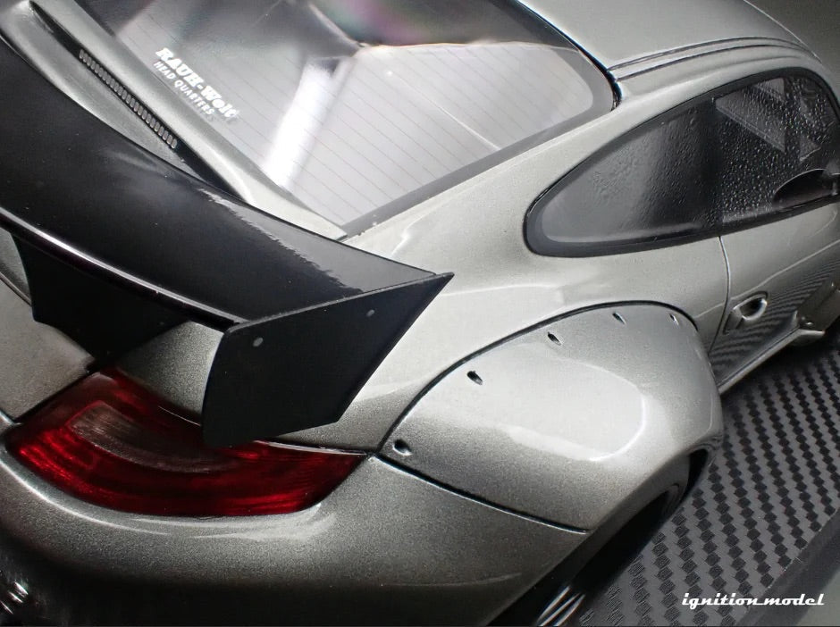 Ignition-Model Porsche 911 RWB 997 GT3 Gun Metallic Grey 1:18 *Damaged Box*