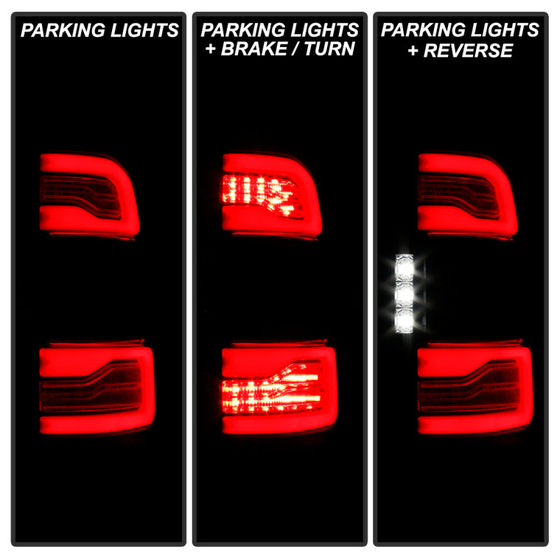 SPYDER Dodge RAM 1500 19-21 Factory LED Model LED Tail Lights - Red Clear ALT-YD-DR19LED-SEQ-BK 5088505