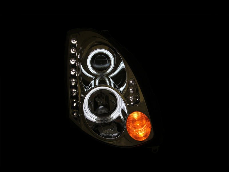 Anzo 2003-2007 Infiniti G35 Projector Headlights w/ Halo Chrome (CCFL)
