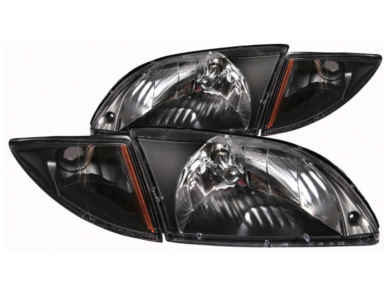 Anzo 2000-2002 Chevrolet Cavalier Crystal Headlights Black