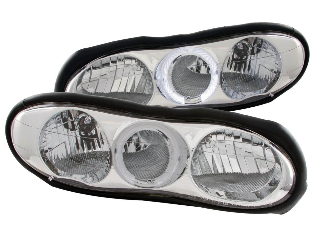 Anzo 1998-2002 Chevrolet Camaro Crystal Headlights w/ Halo Chrome