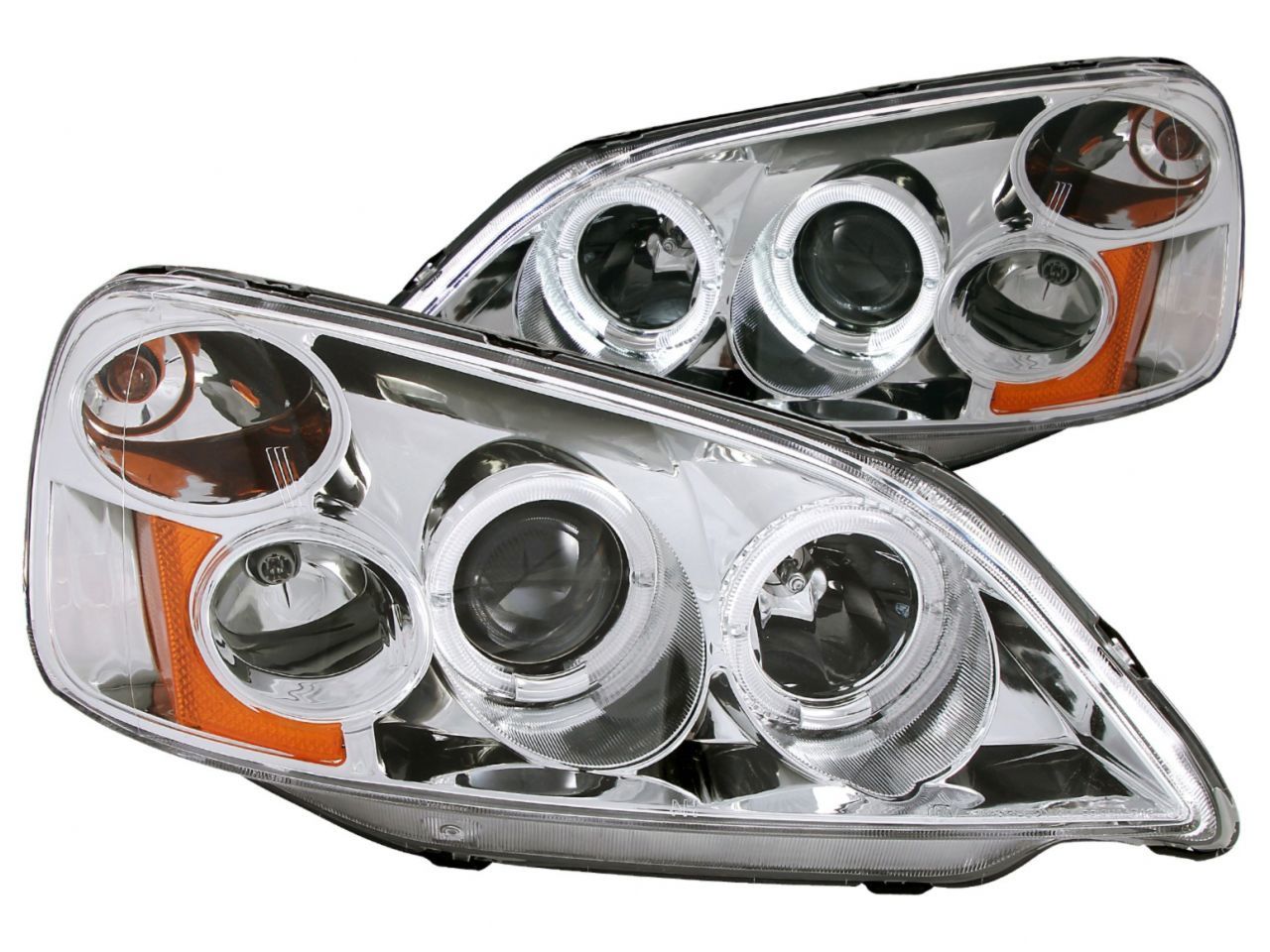 Anzo 2001-2003 Honda Civic Projector Headlights w/ Halo Chrome