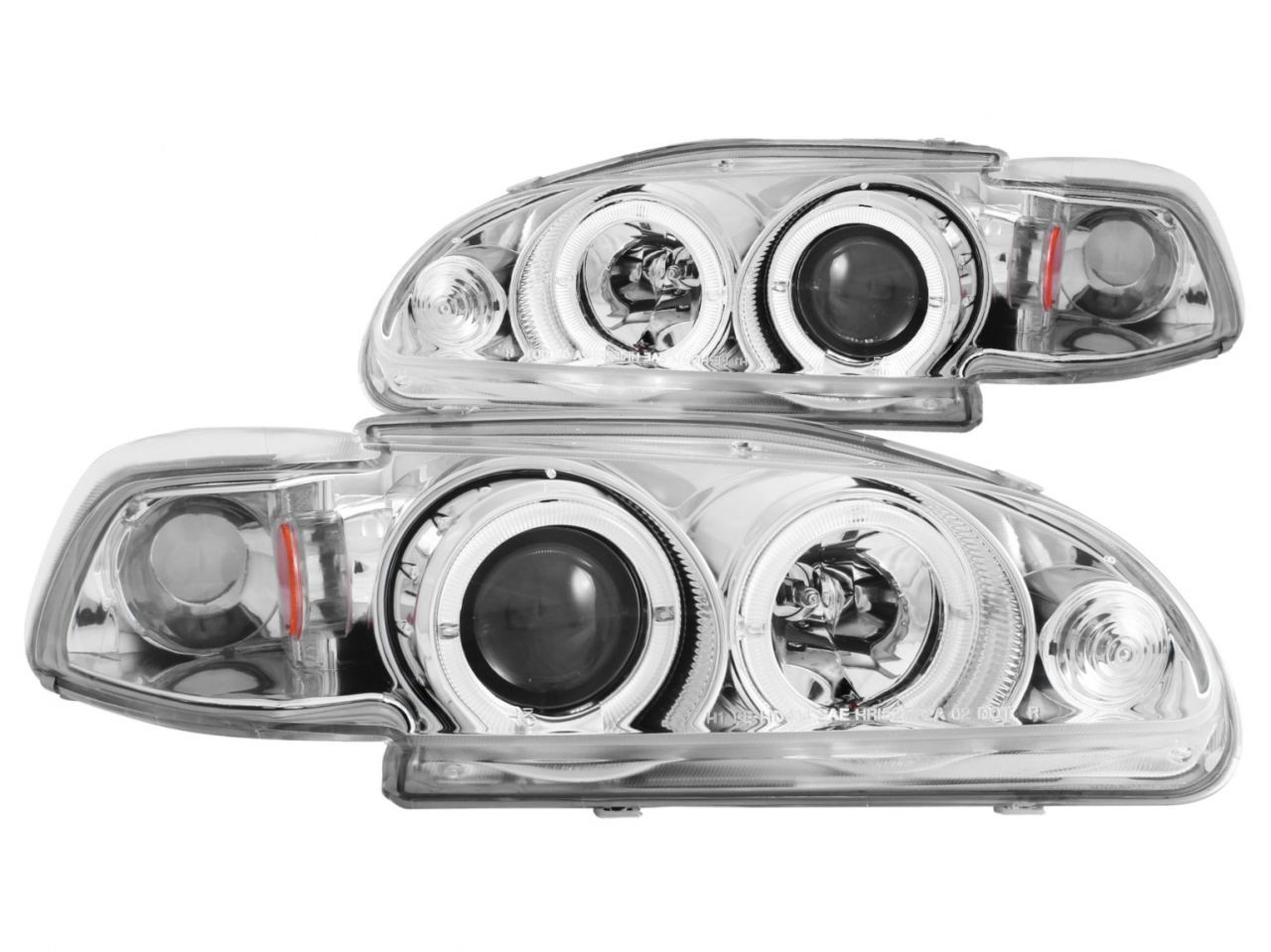 Anzo 1992-1995 Honda Civic Projector Headlights w/ Halo Chrome 1pc