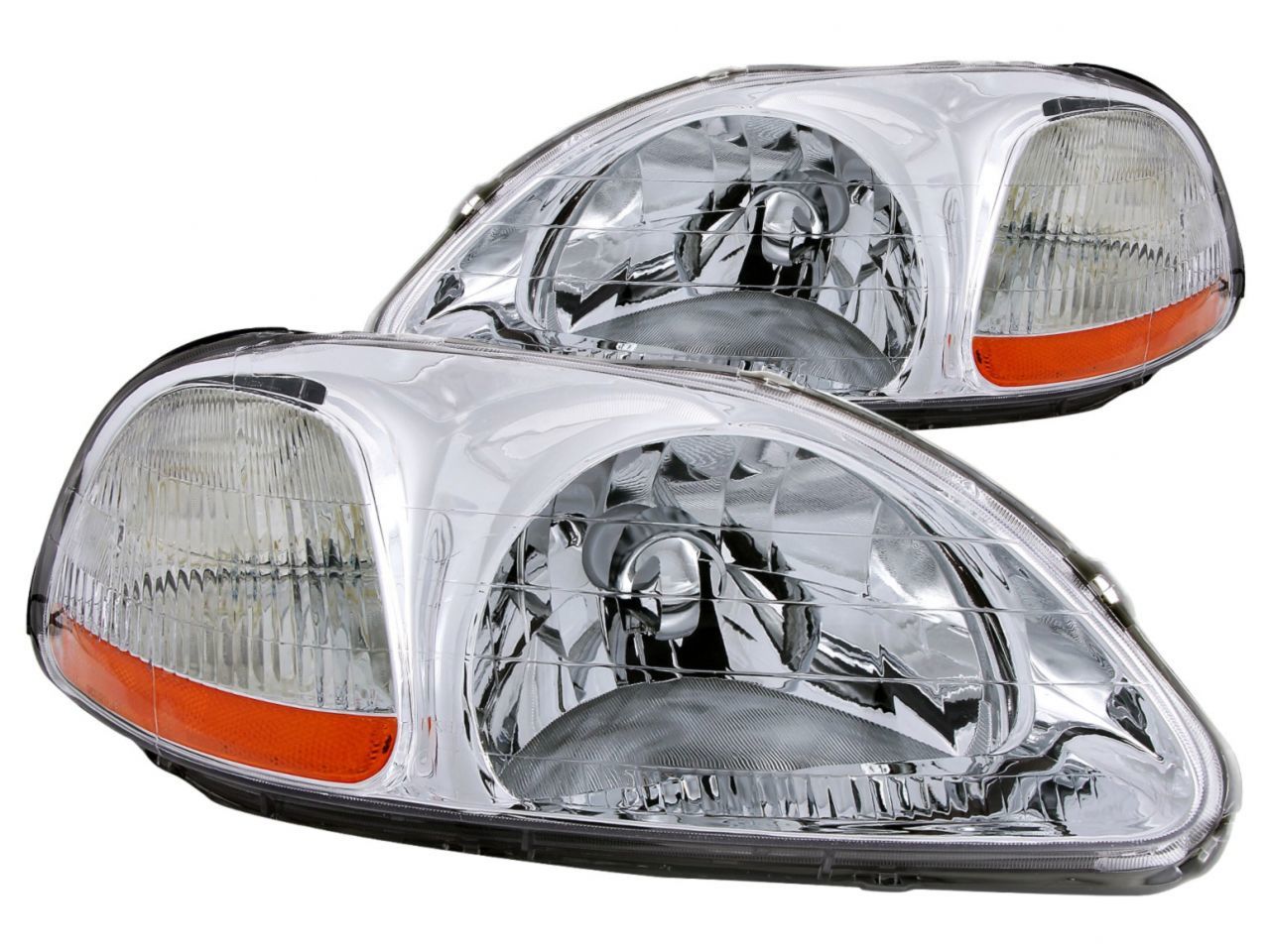 Anzo 1996-1998 Honda Civic Crystal Headlights Chrome
