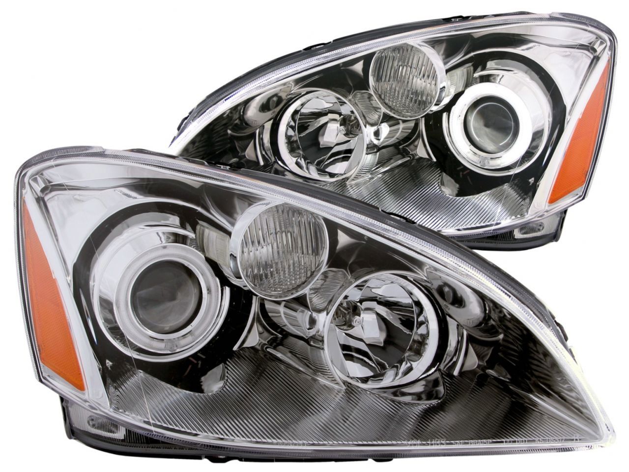 Anzo 2002-2004 Nissan Altima Projector Headlights w/ Halo Chrome