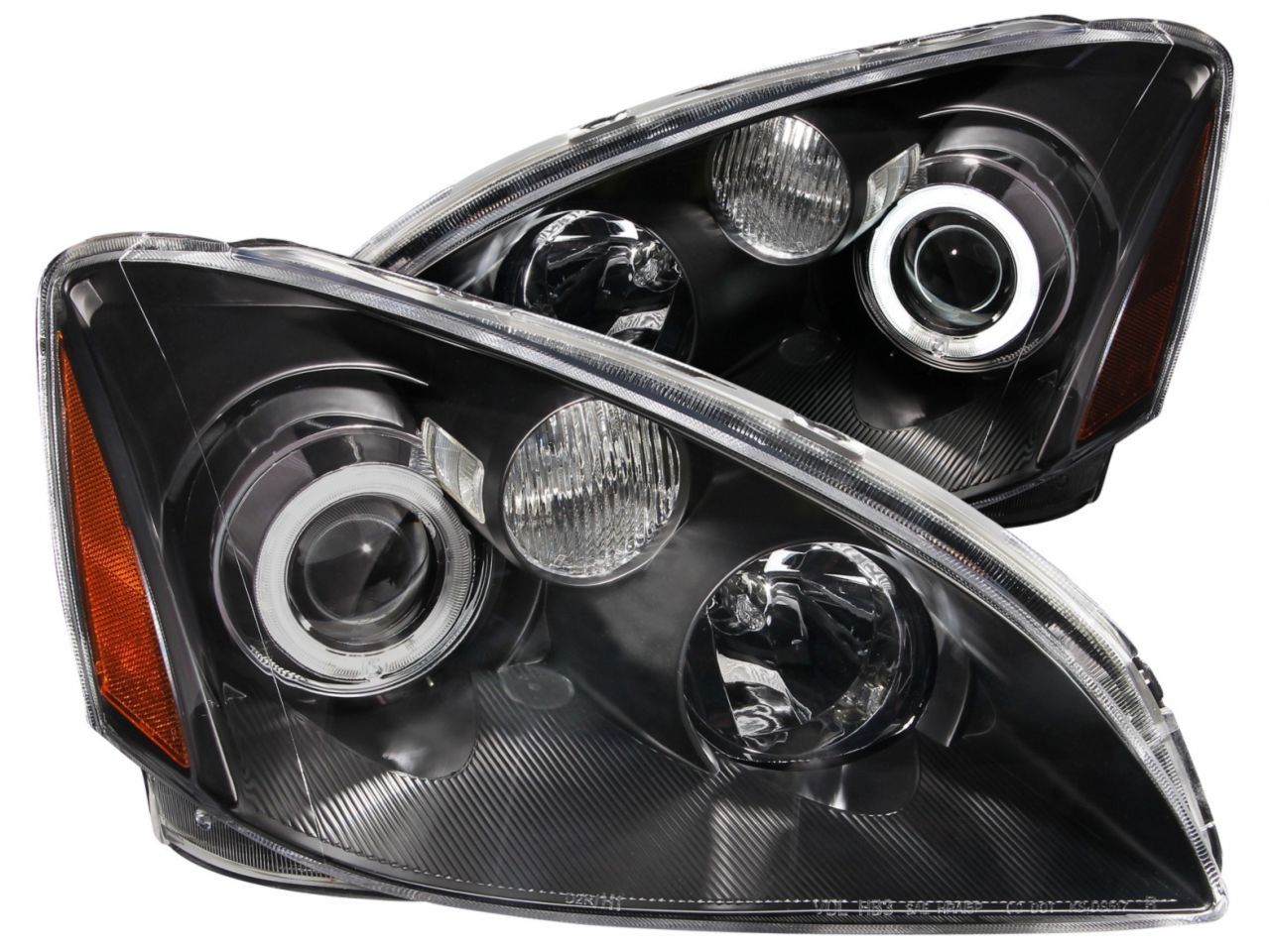 Anzo 2002-2004 Nissan Altima Projector Headlights w/ Halo Black