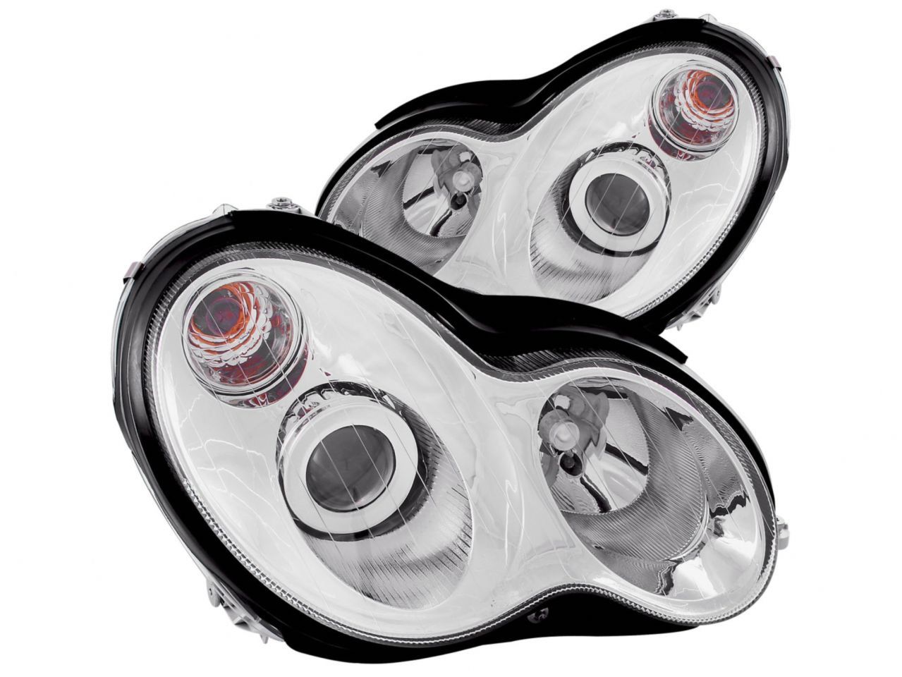 Anzo 2002-2004 Mercedes Benz C Class W203 Projector Headlights w/ Halo Chro