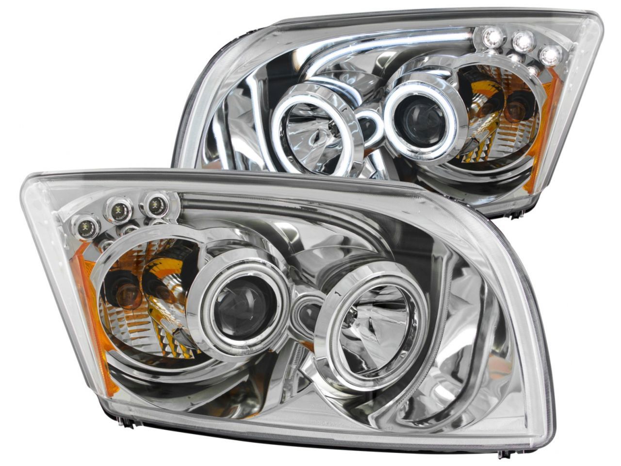 Anzo  2007-2012 Dodge Caliber Projector Headlights w/ Halo Chrome (CCFL