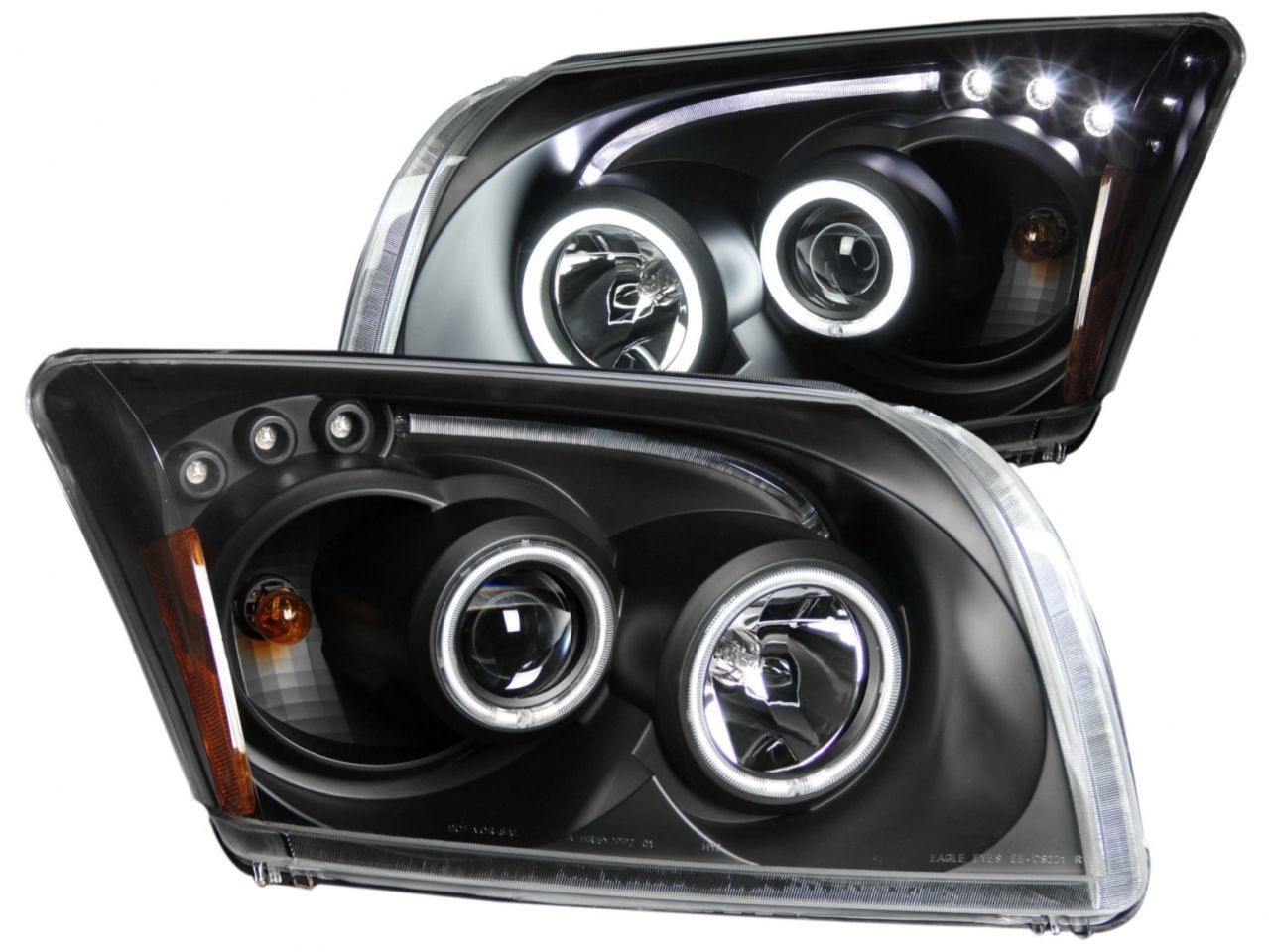 Anzo 2007-2012 Dodge Caliber Projector Headlights w/ Halo Black (CCFL)