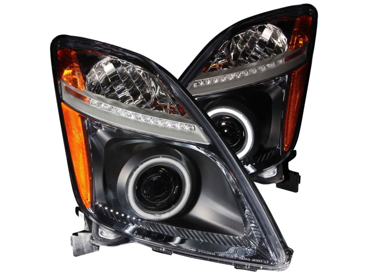 Anzo 2004-2009 Toyota Prius Projector Headlights w/ Halo Black (CCFL)