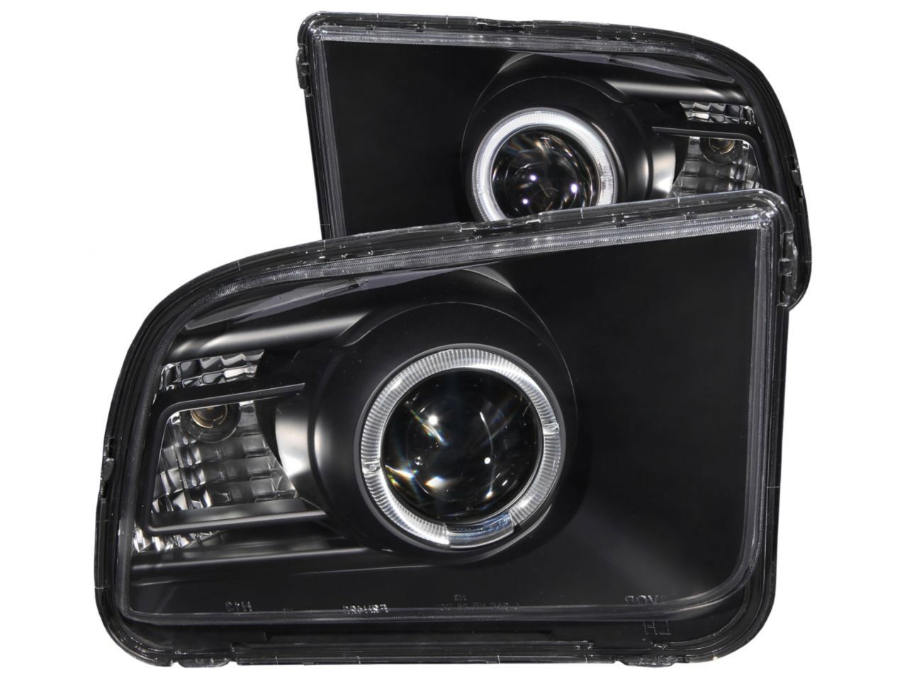 Anzo 2005-2009 Ford Mustang Projector Headlights w/ Halo Black (2010 Style)