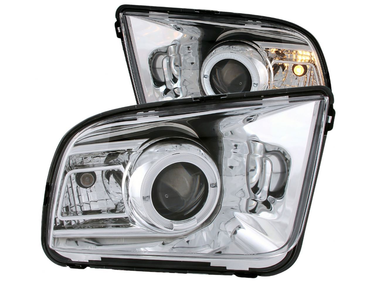 Anzo 2005-2009 Ford Mustang Projector Headlights w/ Halo Chrome (CCFL) G2