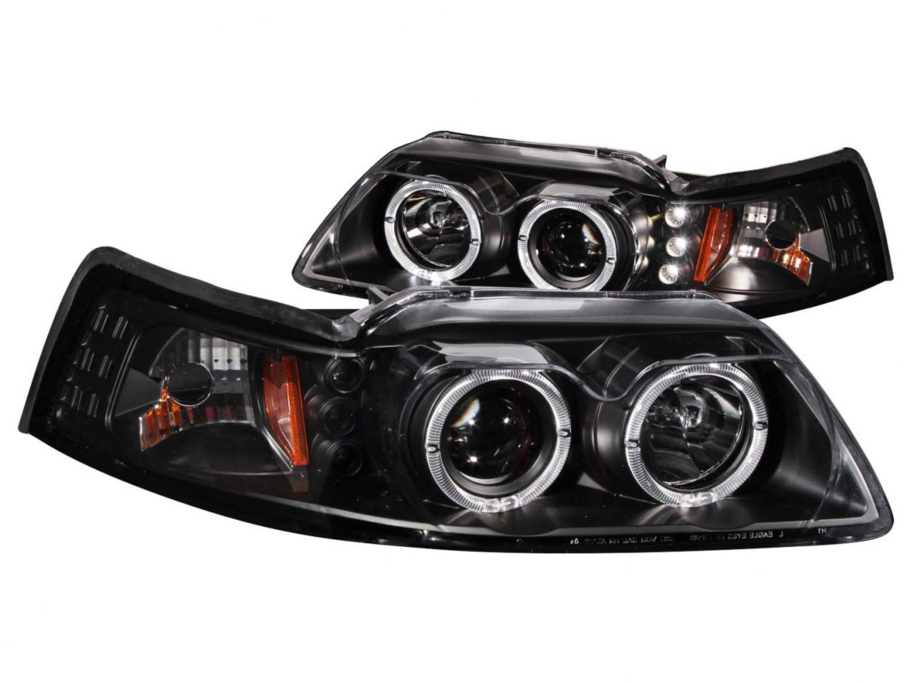 Anzo 1999-2004 Ford Mustang Projector Headlights Black G2 (Dual Projector)