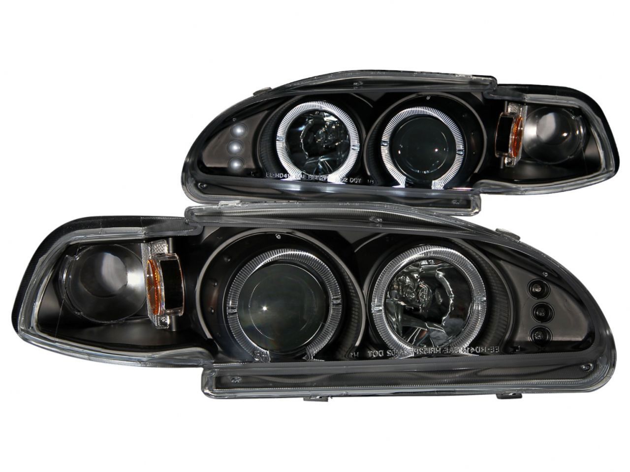 Anzo 1992-1995 Honda Civic Projector Headlights w/ Halo Black 1pc