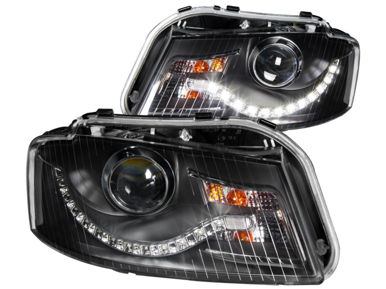 Anzo 2006-2008 Audi A3 Projector Headlights Black (R8 LED Style)