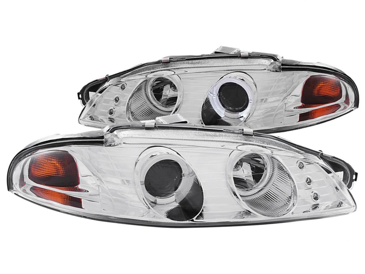 Anzo 1997-1999 Mitsubishi Eclipse Projector Headlights w/ Halo Chrome