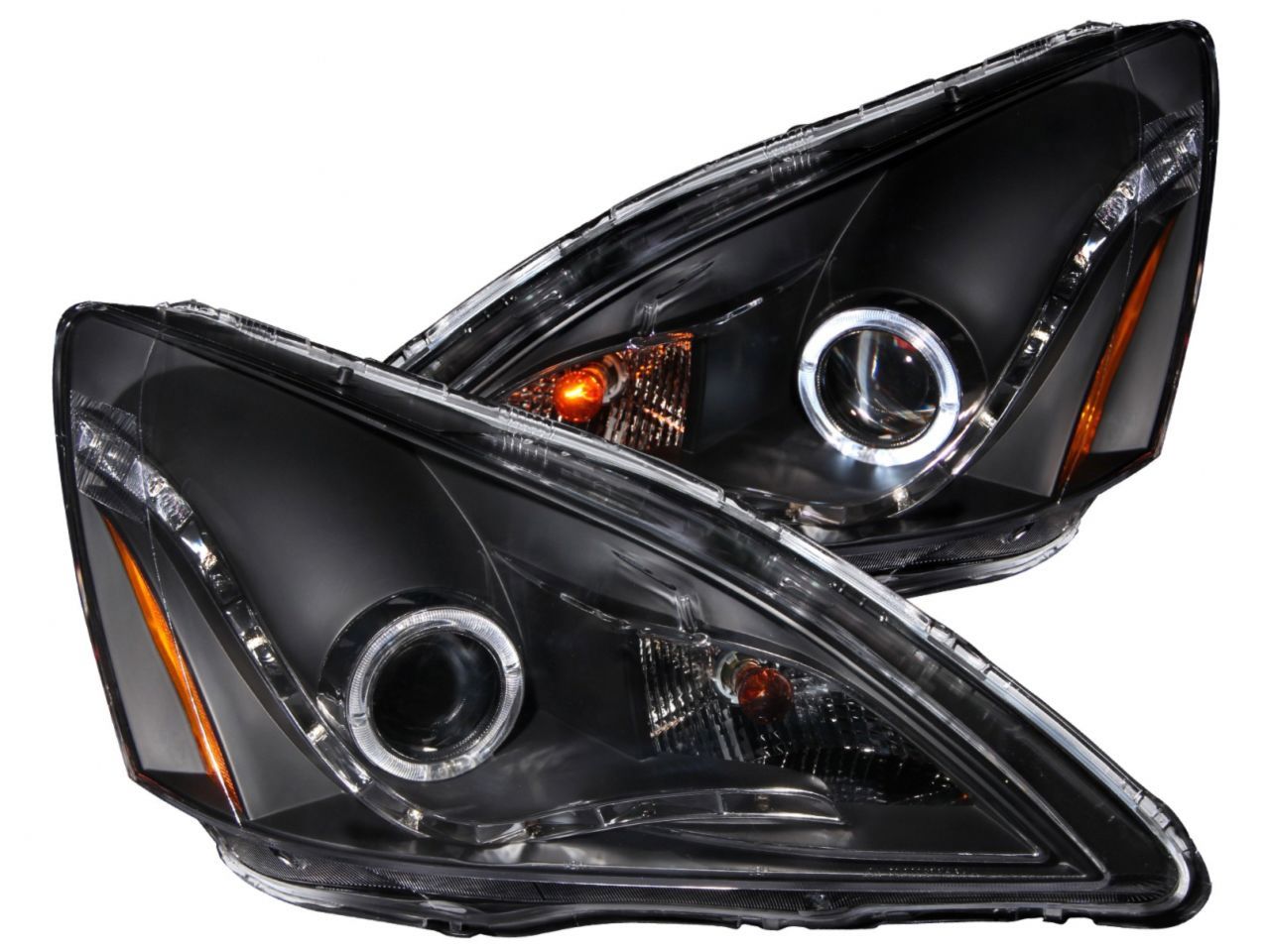 Anzo 2003-2007 Honda Accord Projector Headlights w/ Halo Black (R8 Style)
