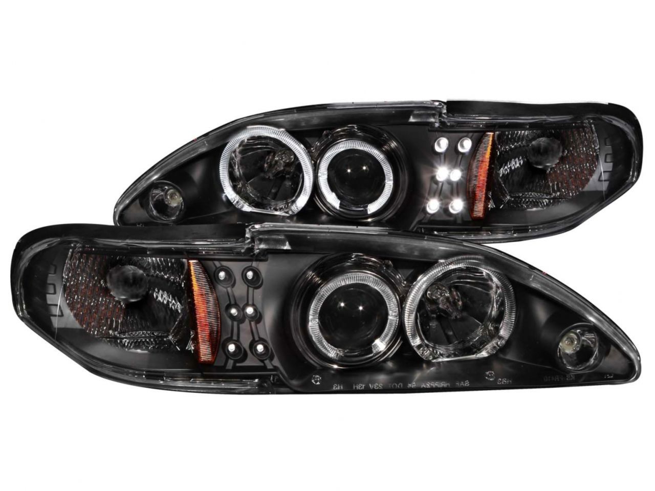 Anzo 1994-1998 Ford Mustang Projector Headlights w/ Halo Black G2 1 pc