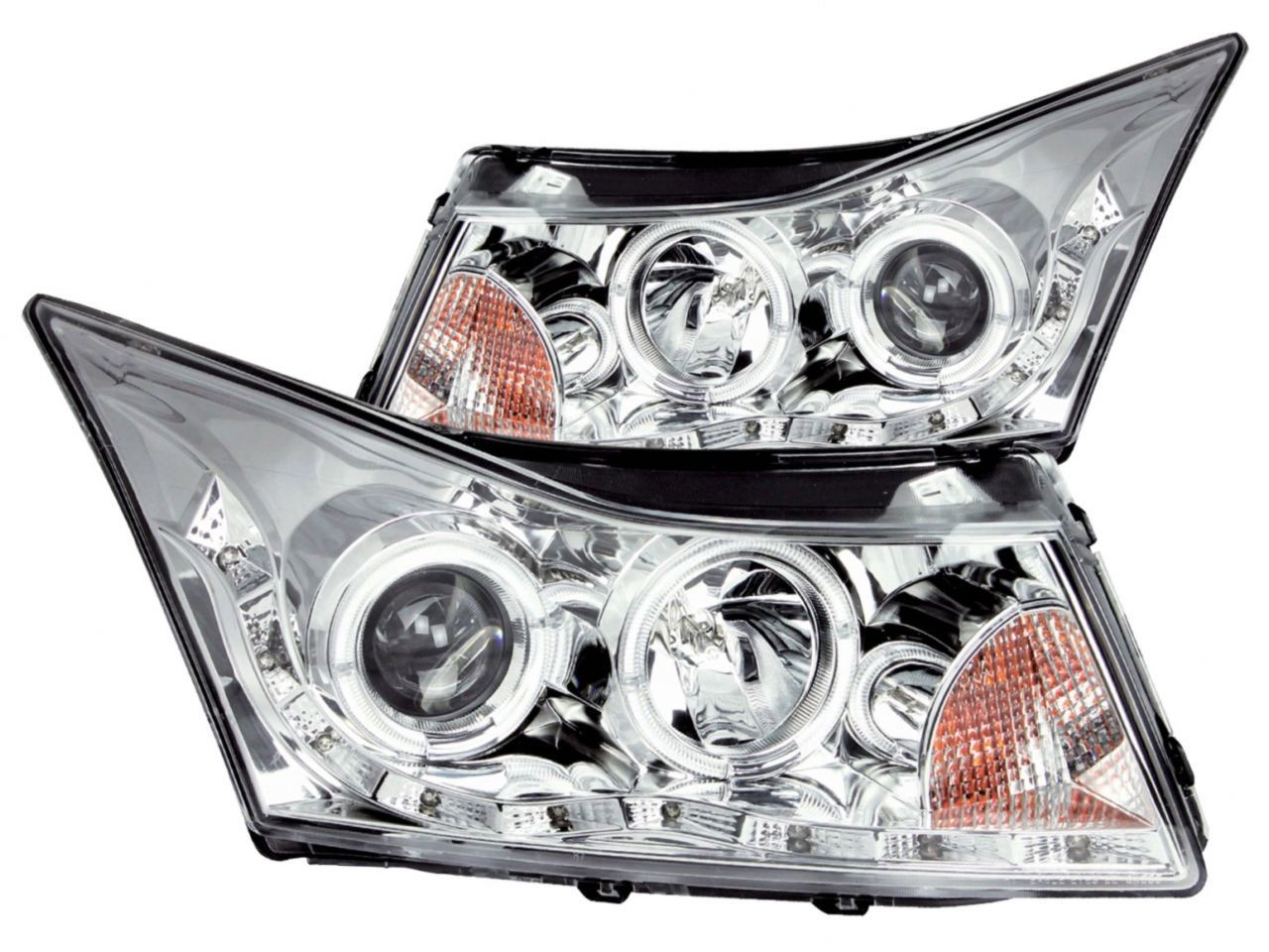 Anzo 2011-2015 Chevrolet Cruze Projector Headlights w/ Halo Chrome