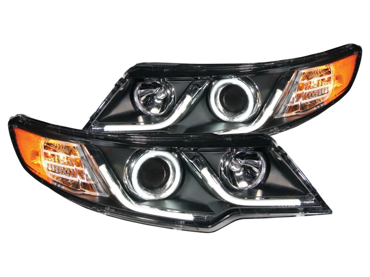 Anzo 2010-2013 Kia Forte Projector Headlights w/ Halo Black (CCFL) G2