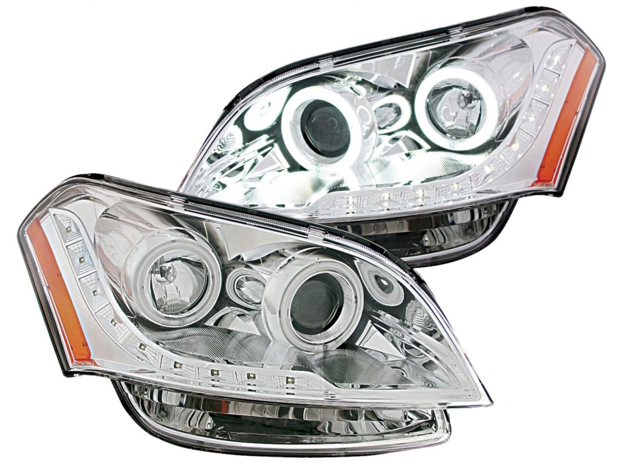 Anzo 2010-2011 Kia Soul Projector Headlights w/ Halo Chrome (CCFL)