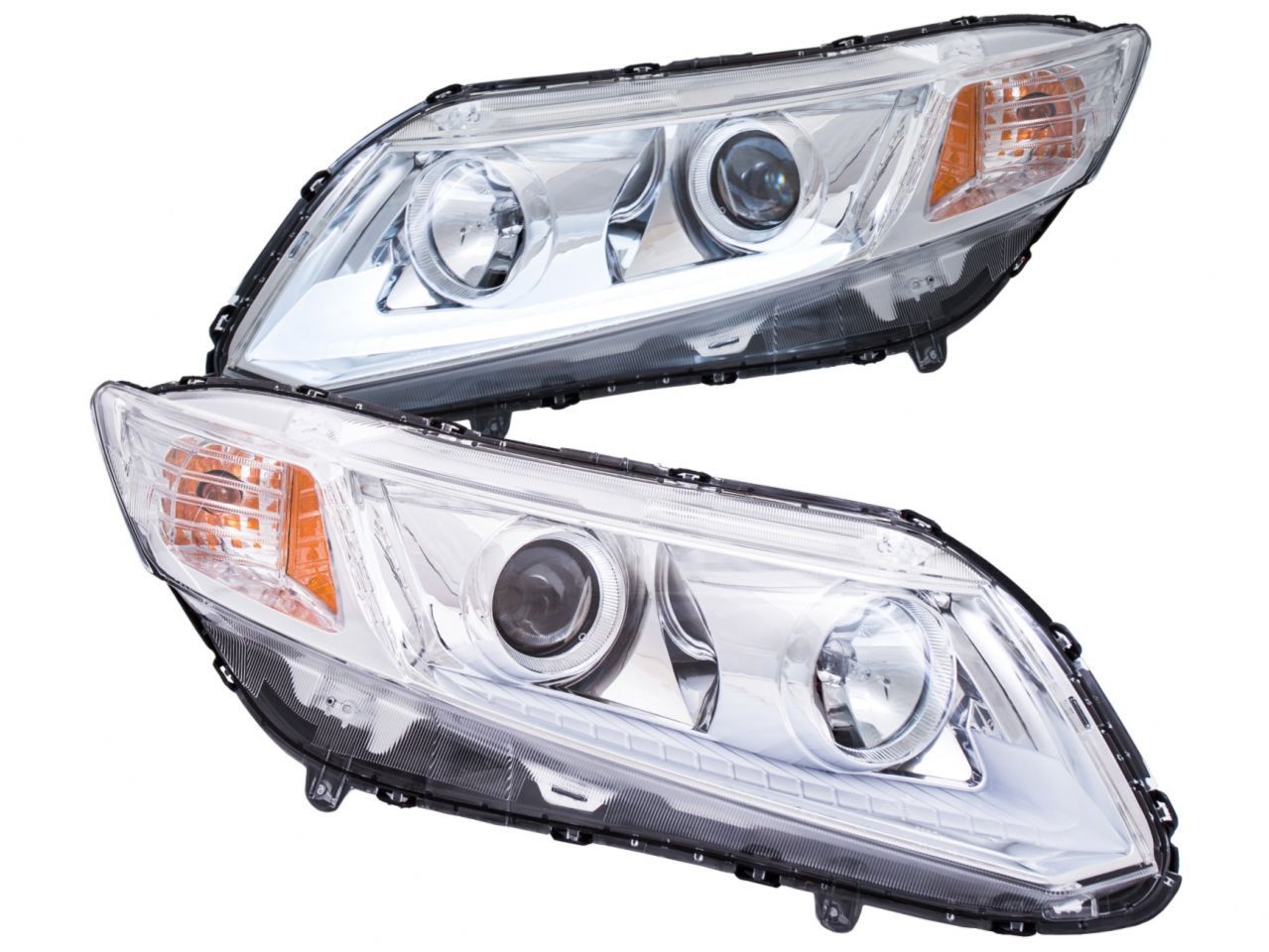 Anzo 2012-2015 Honda Civic Projector Headlights w/Plank Style Design Chrome