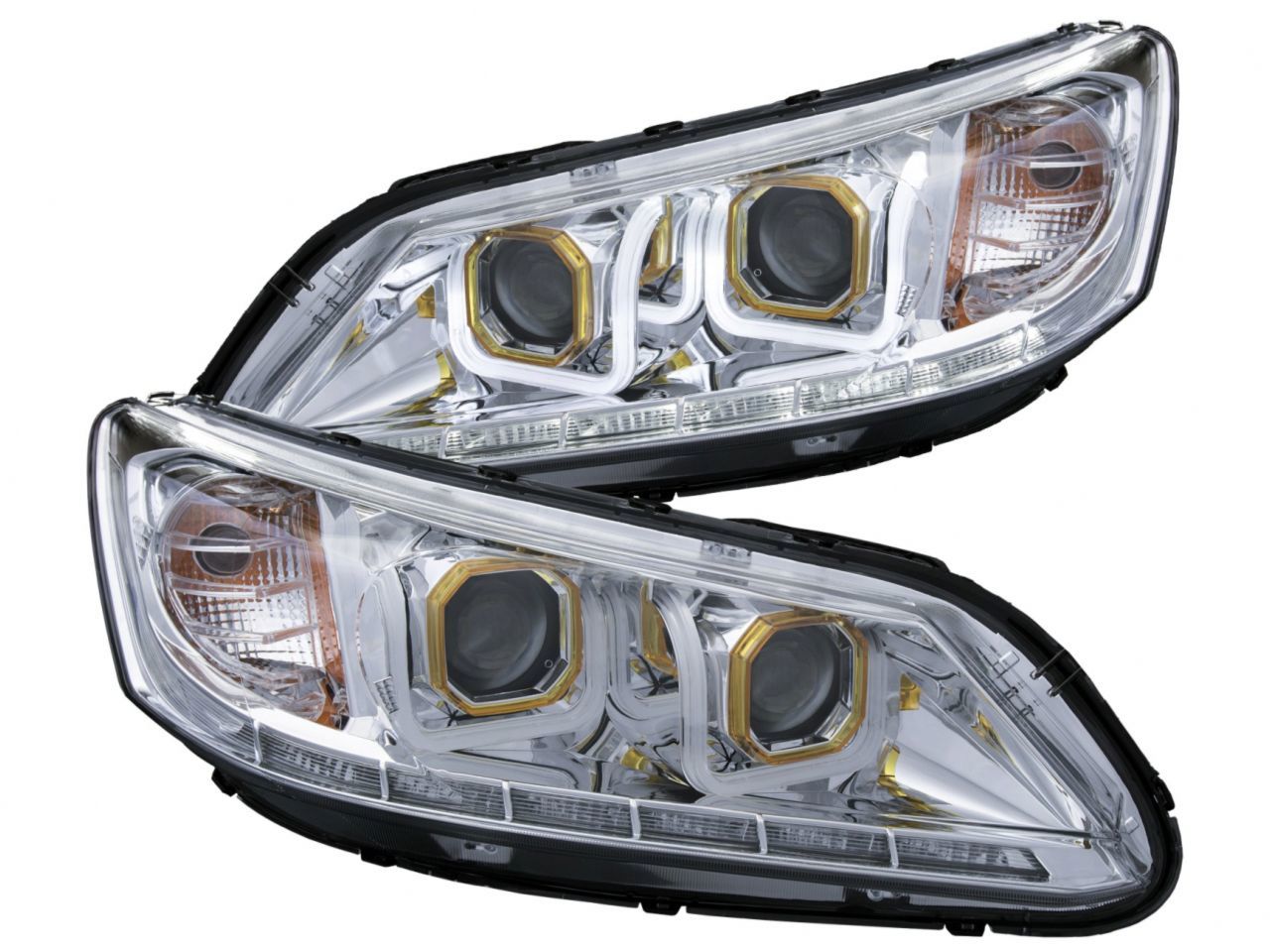 Anzo 2013-2015 Honda Accord Projector Headlights w/ U-Bar Chrome