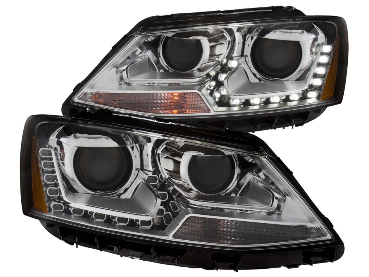 Anzo 2011-2013 Volkswagen Jetta Projector Headlights w/ Plank Style Design