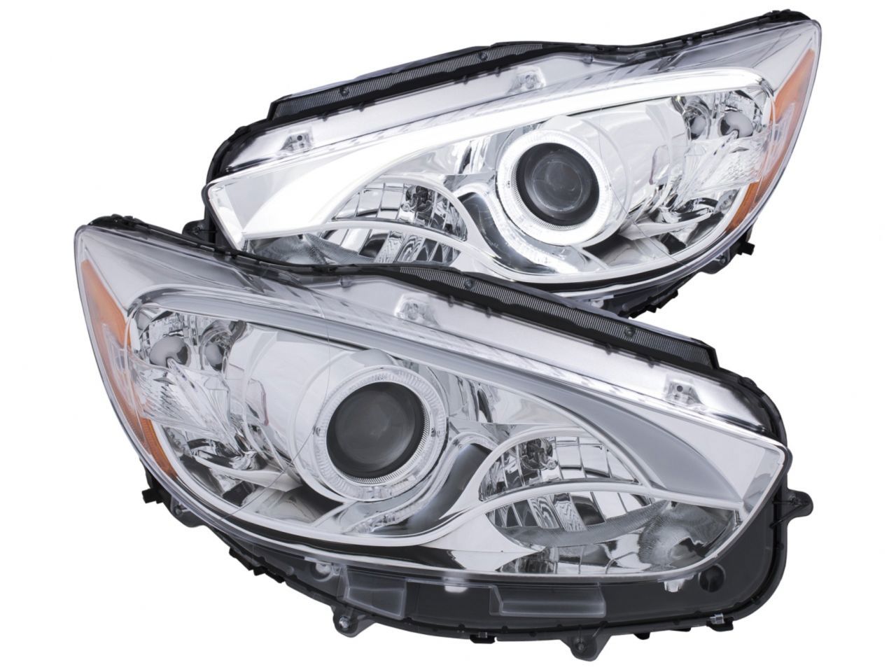 Anzo 13-14 Mazda CX-5 Projector Headlights w/ Halo Chrome w/ Amber