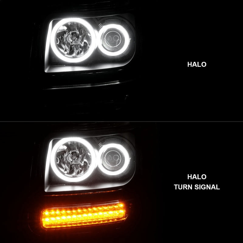 Anzo 2007-2012 Dodge Nitro Projector Headlights w/ Halo Black (CCFL) G2