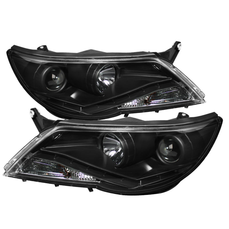 Spyder Volkswagen Tiguan 09-11 Projector Headlights DRL Black High H1 Low H7 PRO-YD-VTIG09-DRL-BK 5042651