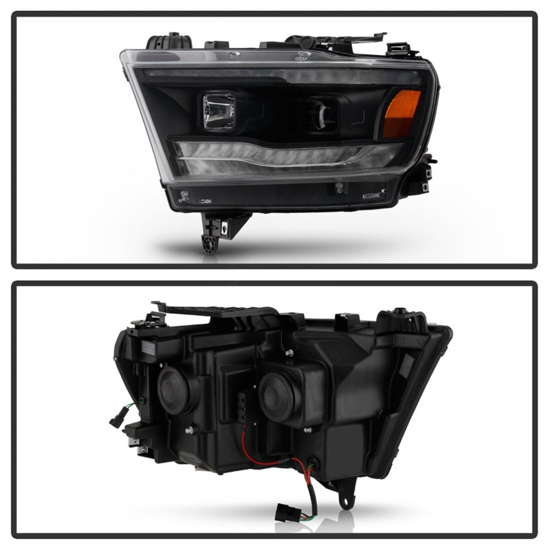 Spyder Dodge Ram 19-20 Halogen Model Projector Headlights Chrome PRO-YD-DR19HALSI-SEQ-BK 5087393
