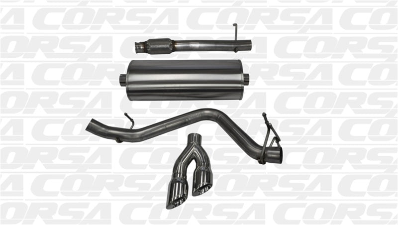 Corsa 14 GMC Sierra/Chevy Silv 1500 Reg. Cab/Long Bed 5.3L V8 Polished Sport Single Side CB Exhaust 14872