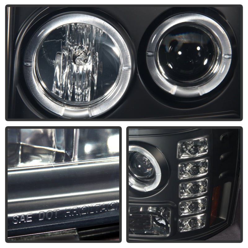 Spyder GMC Sierra 1500/2500 07-13 Projector Headlights LED Halo- LED Blk Smke PRO-YD-GS07-HL-BSM 5078506