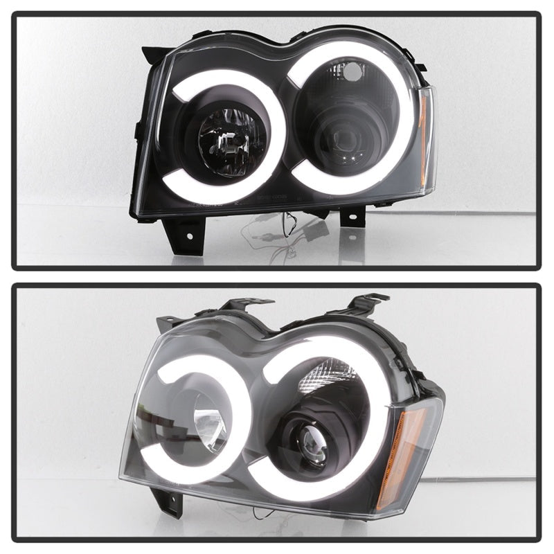 Spyder 05-07 Jeep Grand Cherokee - Light Bar Projector Headlights - Black - PRO-YD-JGC05V2-LB-BK 5086129