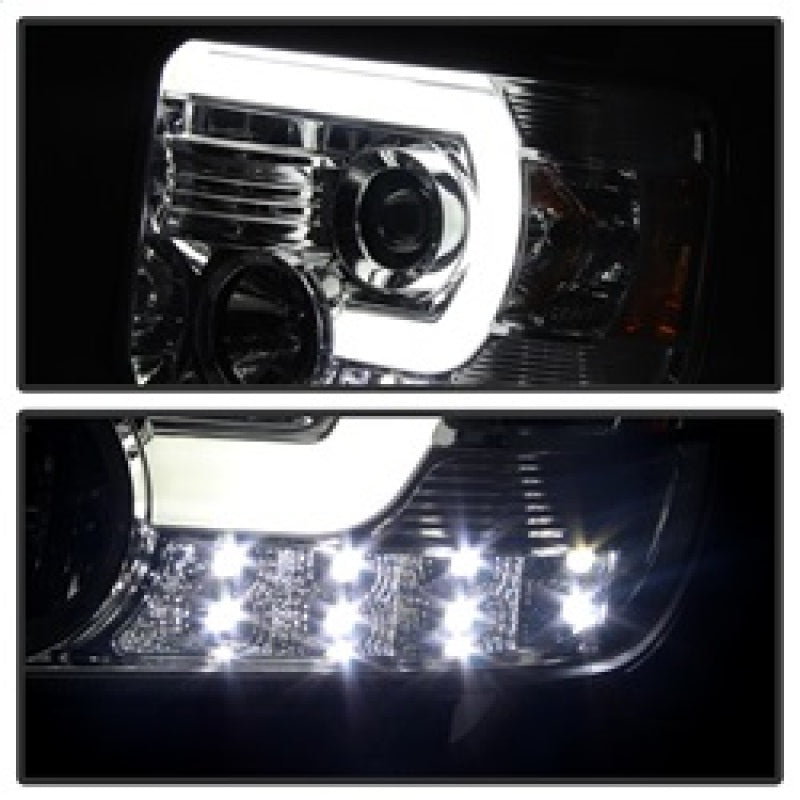Spyder GMC Sierra 14-16 Projector Headlights Light Bar DRL Chrome PRO-YD-GS14-LBDRL-C 5080622