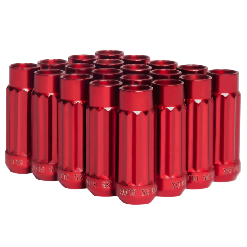 BLOX Racing 12-Sided P17 Tuner Lug Nuts 12x1.5 - Red Steel - Set of 20 BXAC-00142-RD