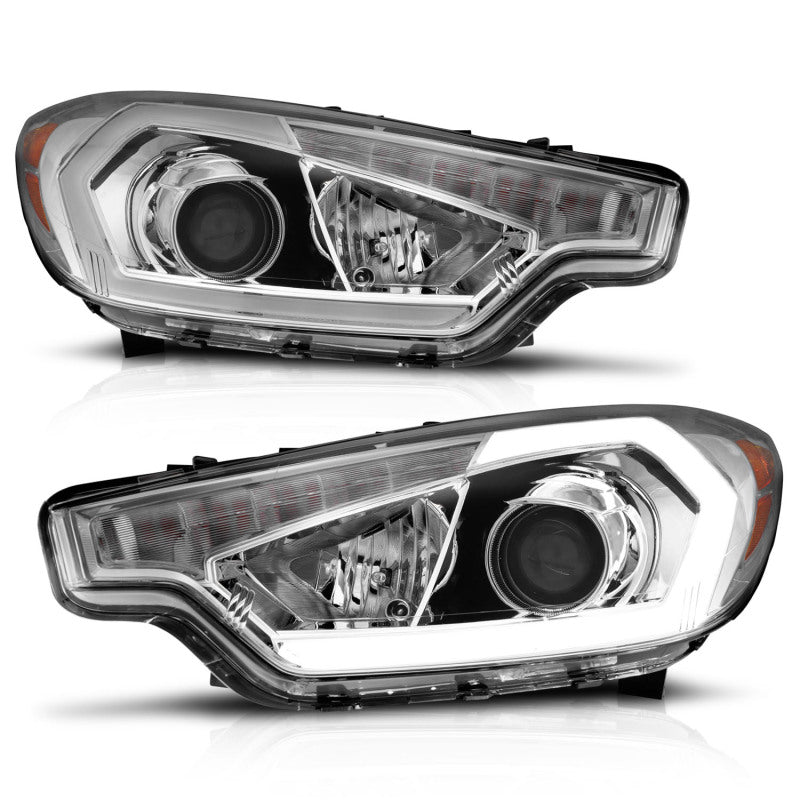 ANZO 2014-2016 Kia Forte Projector Headlights w/ Light Bar Chrome Housing 121561
