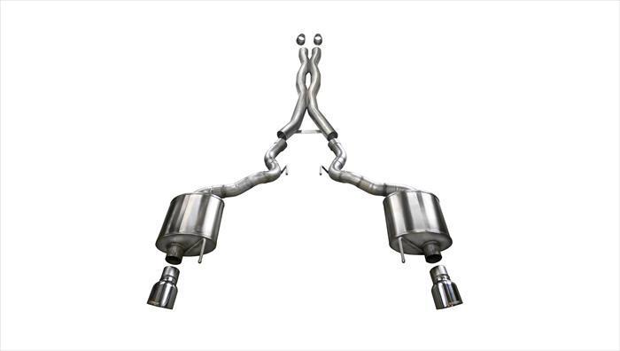 Corsa [Open Box] Xtreme, Sport / 2.75 in Cat-Back 4.5 in Single Tips | 2015-2017 Mustang GT 5.0L V8 Convertible (14342, 14341)