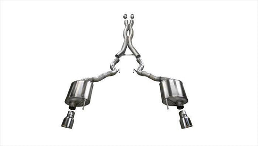 Corsa Xtreme, Sport / 2.75 in Cat-Back 4.5 in Single Tips | 2015-2017 Mustang GT 5.0L V8 Convertible (14342, 14341)