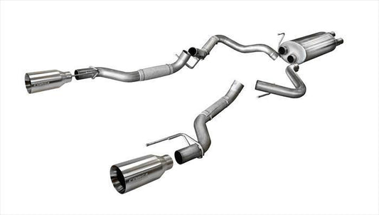Corsa Sport / 3.0 in Cat-Back 5.0 in Single Tips | 2017-2020 Ford F-150 EcoBoost Raptor 3.5T (14397)