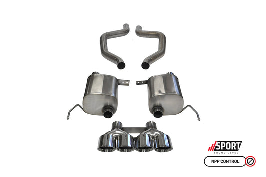 Corsa [OPEN BOX ITEM] Xtreme, Sport / 2.75 in Axle-Back 4.5 in Twin Tips | 2015-2019 Corvette C7 Z06, ZR1, GS Man (14766, 14768)