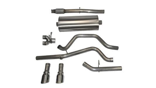 Corsa Sport / 3.0 in Cat-Back DRE 4.0 in Single Tips | 14-19c Silverado Sierra 5.3L 153WB (14870)