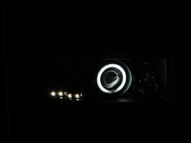 Anzo 1994-2001 Dodge Ram Projector Headlights w/ Halo Black